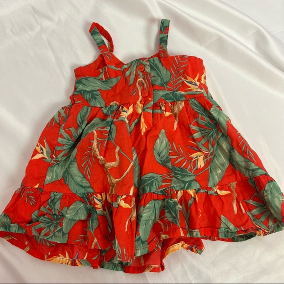 Janie and Jack Red Tropical Print Dress, size 3 to 6 Months - Picture 5 of 6